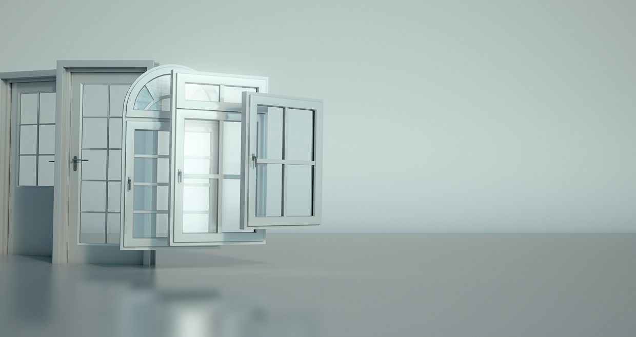 Grafik mit Fenster und Türen 